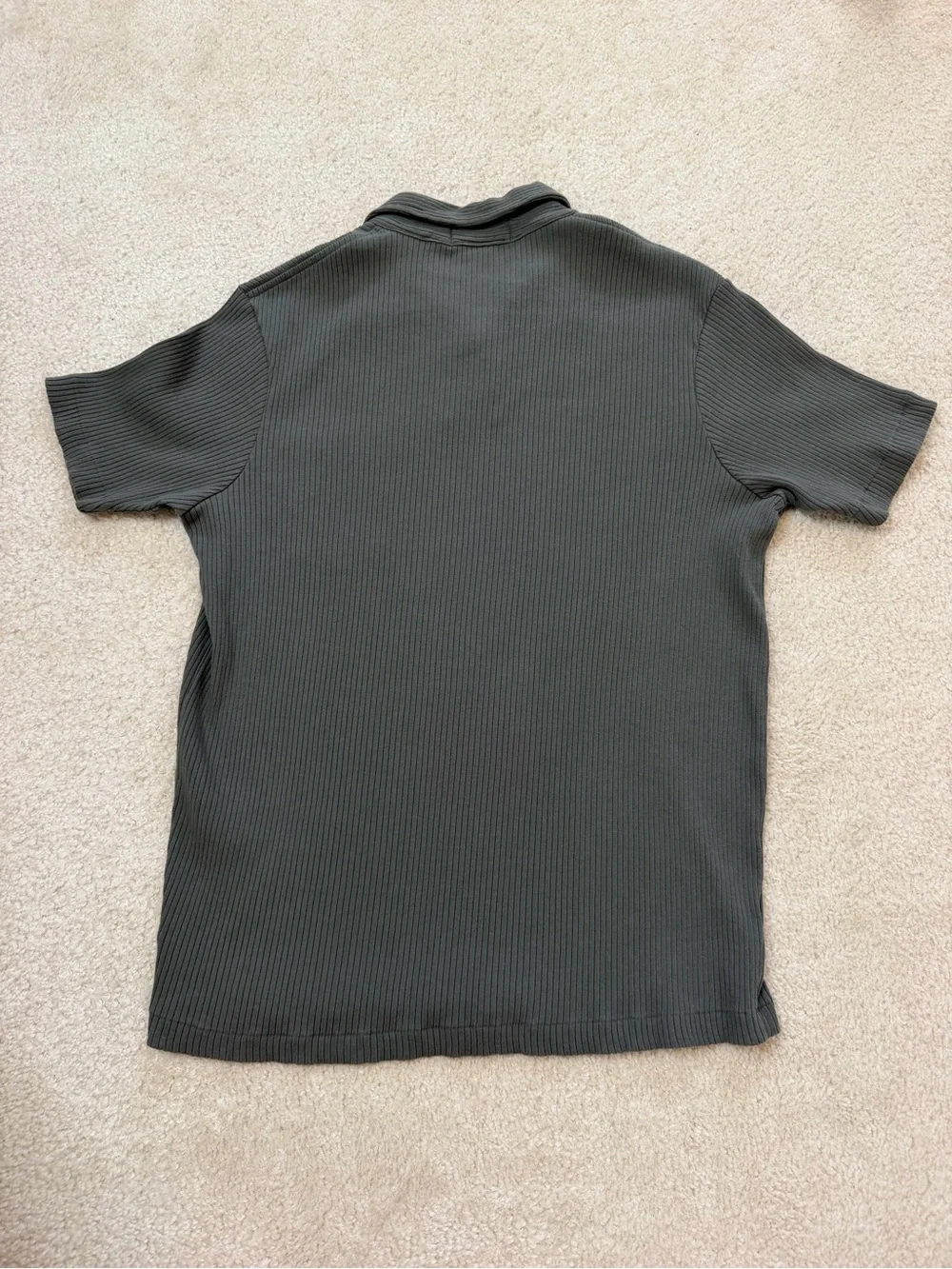 Vintage Polo Ralph Lauren Olive Green Ribbed Short-Sleeve Size L